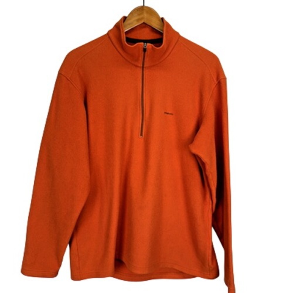 Patagonia Vintage Capilene Mens Half 1/4 Zip Fleece Pullover Size L Burnt Orange